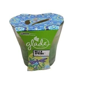 Glade Candle Hello Spring 3.8 oz Green Tea and Birch Scented Glass Jar 2015